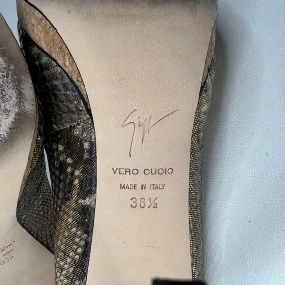 GIUSEPPE‎ ZANOTTI DESIGN Made in Italy 🇮🇹 GENUINE LEATHER Snakeskin Heels 38.5 - Picture 15 of 16